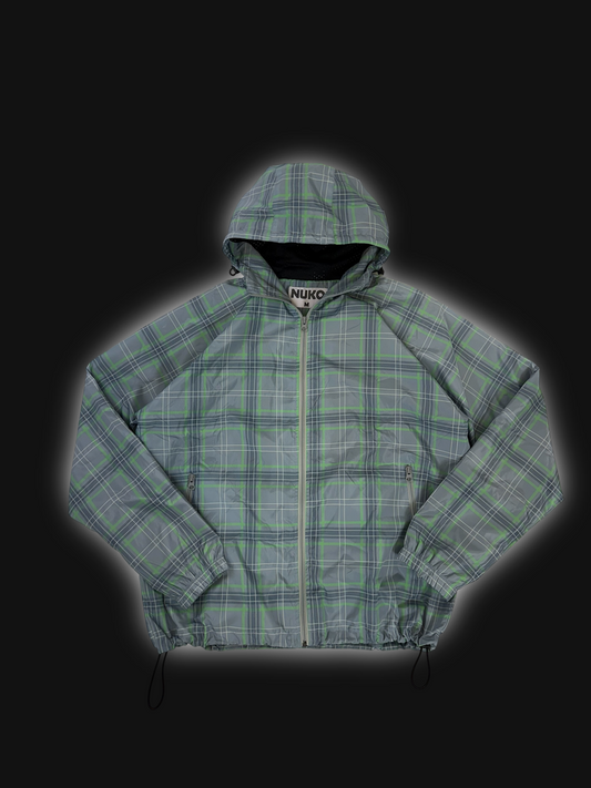 nylon plaid windbreaker