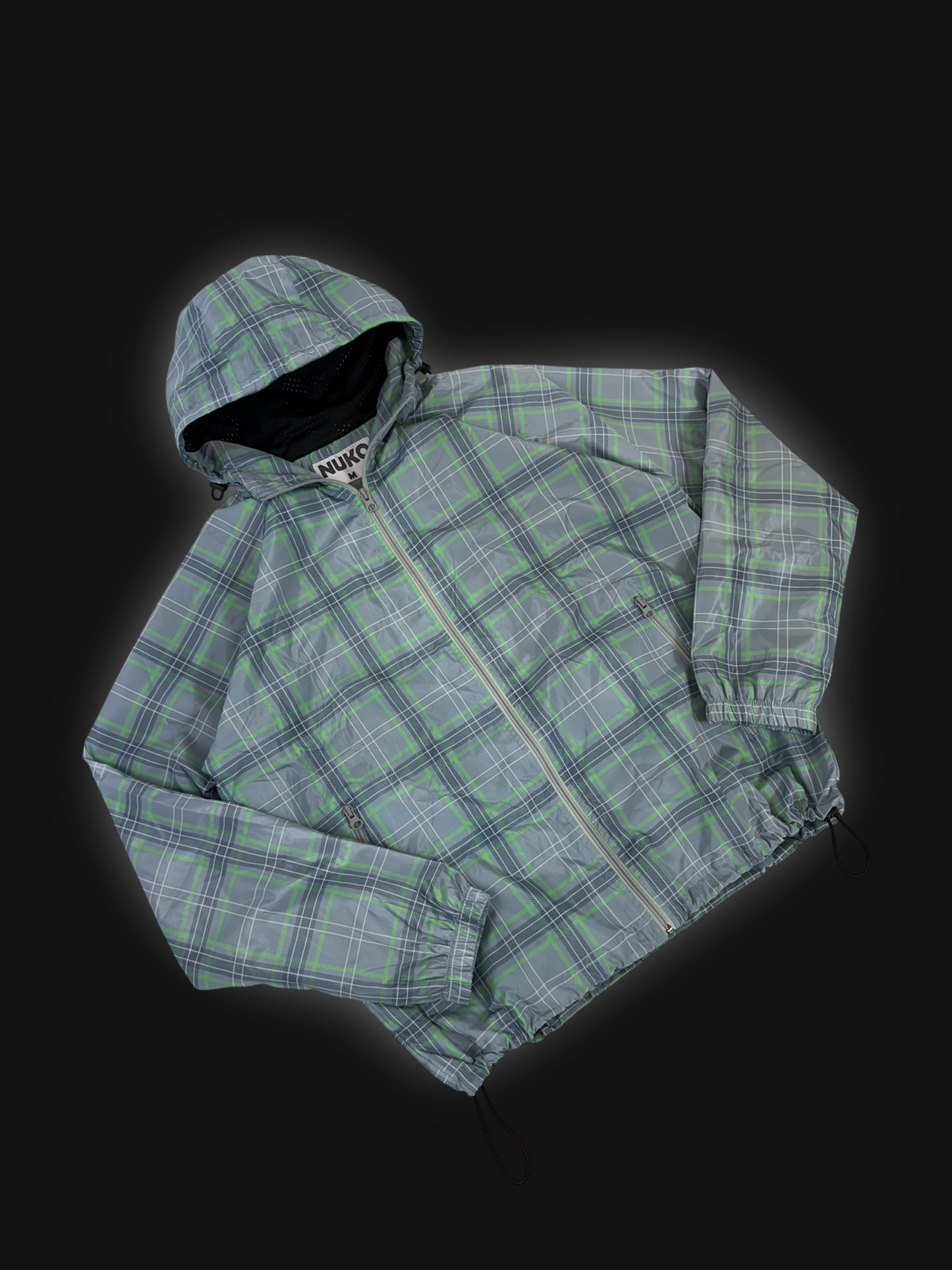 nylon plaid windbreaker