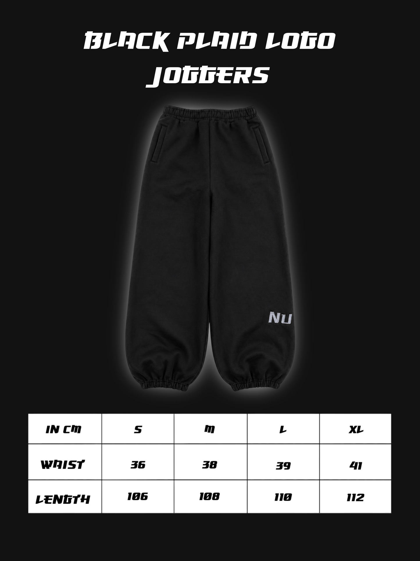 Plaid logo joggers (Black)